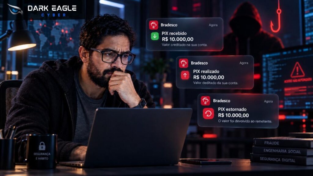 Ataque de phishing corporativo com e-mail falso para roubo de credenciais e acesso indevido a sistemas da empresa.